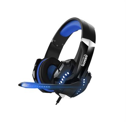Cuffie e microfono gaming con attacco USB e jack audio da 3,5mm colore nero/blu
