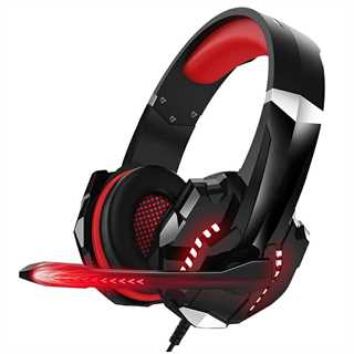 Cuffie e microfono gaming con attacco USB e jack audio da 3,5mm colore nero/rosso