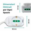 Multipresa 3 ingressi, 1 BIPASSO/SCHUKO e 2 BIPASSO, spina italiana 16A