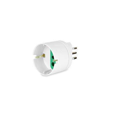 Adattatore spina 10A 2P+T - Presa Schuko 10A 2P+T, colore bianco