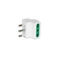 Adattatore triplo spina 16A 2P+T, 3 prese 10/16A, colore bianco