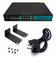 Switch 16 porte fast PoE, 2 porte uplink gigabit, fino a 250 metri, con funzione VLAN