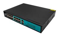 Switch 24 porte fast PoE, 2 porte uplink gigabit, 2 porte SFP, fino a 250 metri, con funzione VLAN