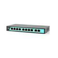 Switch 8 porte fast PoE, 2 porte uplink , fino a 250 metri, con funzione VLAN