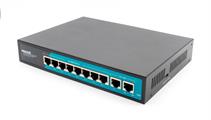 Switch 8 porte fast PoE, 2 porte uplink , fino a 250 metri, con funzione VLAN