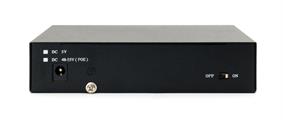 Switch 4 porte gigabit, 1 Porta Uplink Gigabit, 1 Porta SFP, fino a 250 metri, con Funzione VLAN, 65W