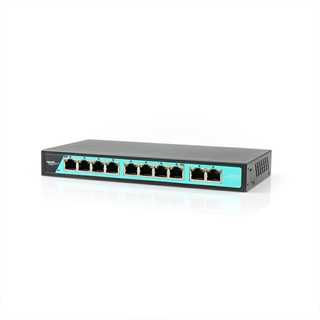 Switch 8 porte Gigabit PoE, 2 Porte Uplink Gigabit,con funzione VLAN, 120W