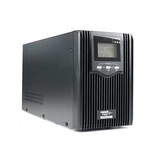 UPS line interactive 1200VA, onda sinusoidale pura, stabilizzatore AVR, 2 batterie 12V/7Ah, 3 uscite IEC, 1 porta USB, 1 porta RJ45