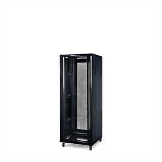 Rack a pavimento 27 unità 600x1000x1400 con 4 ventole, 4 ruote e 4 montanti, laterali removibili, colore nero