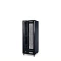 Rack a pavimento 27 unità 600x800x1400 con 4 ventole, 4 ruote e 4 montanti, laterali removibili, colore nero
