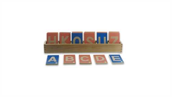 Set di tessere in legno per lo studio dell'alfabeto