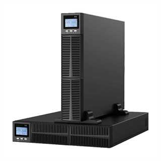 UPS on-line 1KVA/900W doppia conversione, convertibile rack o tower, 2 batterie 12V-9AH, 4 uscite IEC