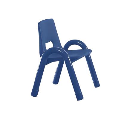 Sedia modello Furetto con struttura in metallo e seduta in polipropilene, colore blu