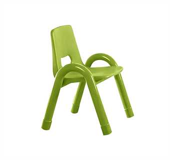 Sedia modello Furetto con struttura in metallo e seduta in polipropilene, colore verde