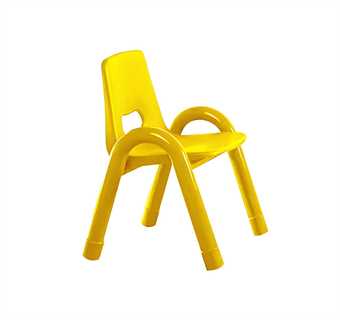 Sedia modello Furetto con struttura in metallo e seduta in polipropilene, colore giallo