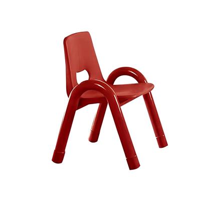 Sedia modello Furetto con struttura in metallo e seduta in polipropilene, colore rosso