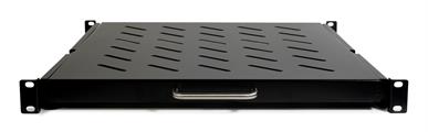 Mensola estraibile per armadi rack 19 profondità 530mm, colore nero
