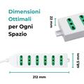 Multipresa schiacciata 6 posti 10/16A bipasso