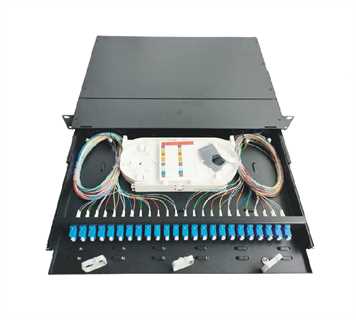 Patch panel estraibile per connessioni  a fibra ottica installazione rack 19 1 unità, 430x322,2 mm