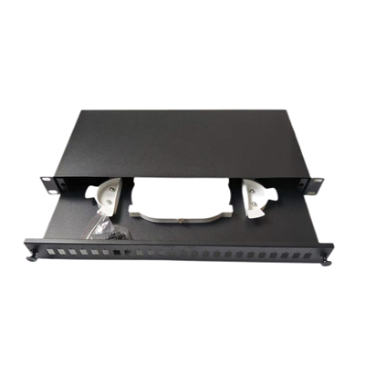 Patch panel estraibile per connessioni  a fibra ottica installazione rack 19 1 unità, 430x203 mm