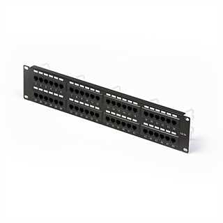 Patch panel U/UTP Cat5e 48 porte RJ45 per armadi rack da 19, colore nero