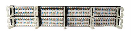 Patch panel U/UTP Cat5e 48 porte RJ45 per armadi rack da 19, colore nero