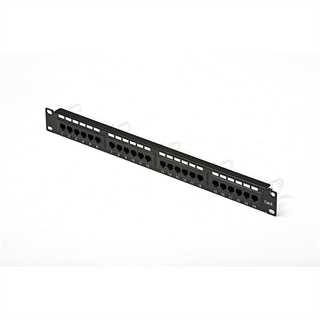 Patch panel UTP Cat6 24 porte RJ45 per armadi rack da 19, colore nero