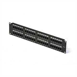 Patch panel UTP Cat6 48 porte RJ45 per armadi rack da 19, colore nero