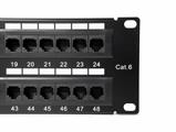 Patch panel UTP Cat6 48 porte RJ45 per armadi rack da 19, colore nero