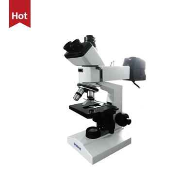 Microscopio trinoculare metallurgico, inclinazione 30°, WF 10x20mm, IMO 4x 10x 20x(S) 40x, Illuminazione alogena integrata