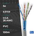 Matassa FTP Cat5e CCA 0,45mm, 100 metri, 26 AWG, con certificazione CPR, materiale PVC, colore grigio