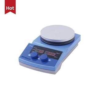 Agitatore magnetico con piatto riscaldato in alluminio, capacità max 5L, velocità 50-1500rpm, temperatura RT-320°C, Display